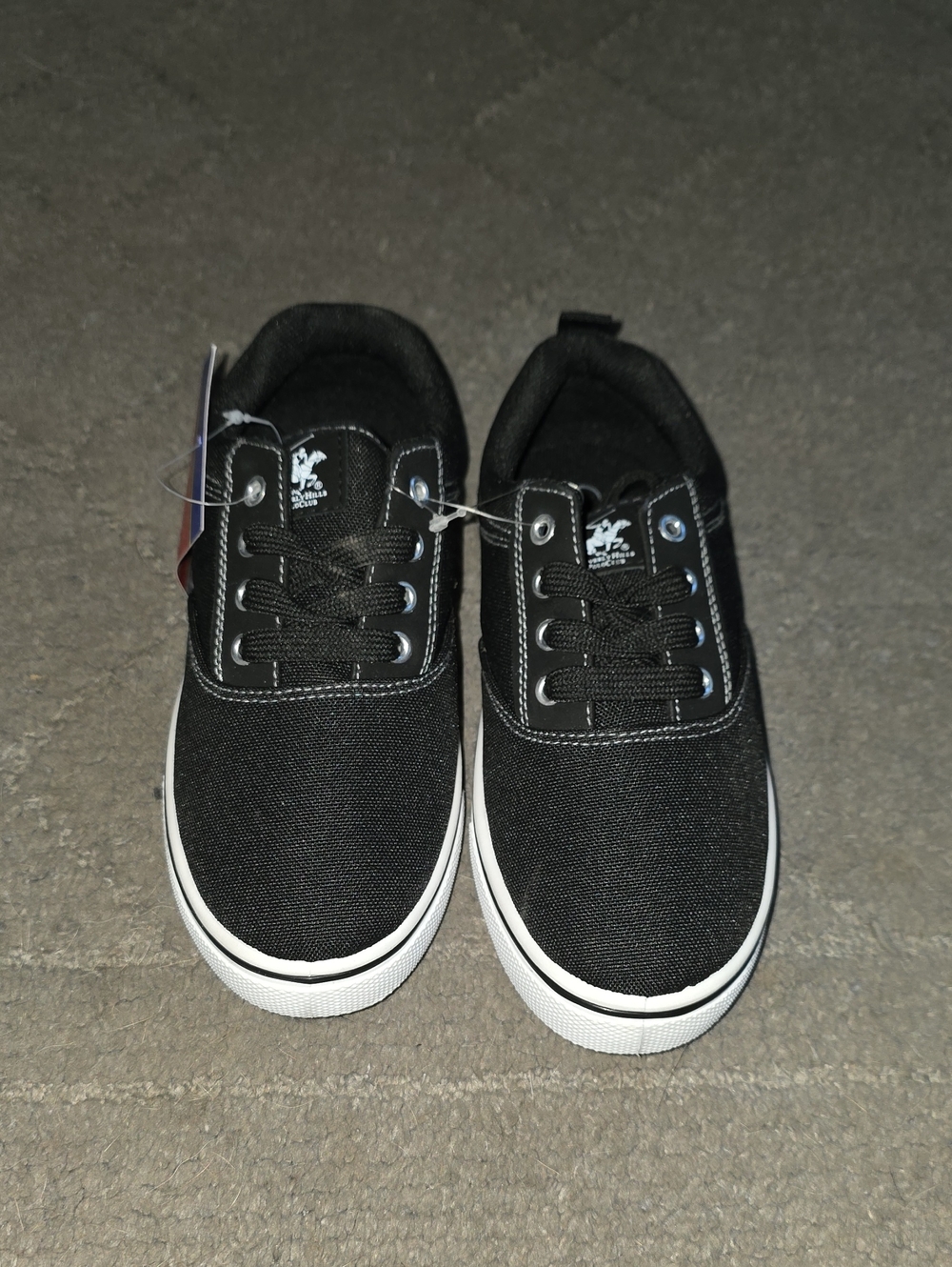 Beverly Hills Polo Club Kids Black Canvas Sneakers with White Sole
